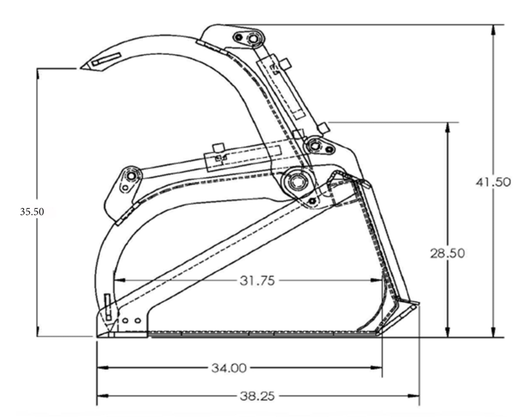 Bigtoolrack Heavy Duty Low Profile Bucket With Grapple