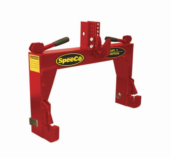 SPEECO E-Hitch Category 1 Quick Hitch Red Powder Coat, No bushings required!